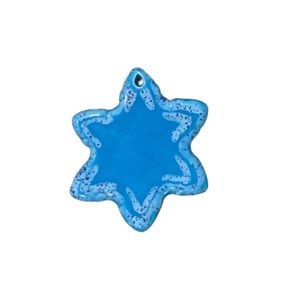 Handmade and Painted Potter Snowflake Ornament (Blue)